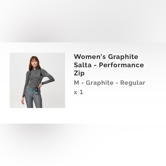 FIGS Graphite Salta Performance Zip - Picture 2 of 5